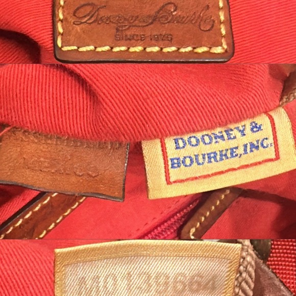 Dooney & Bourke Nylon Shopper Tote Bag Red Vacchetta Leather Trim Preppy Coastal - Picture 9 of 12